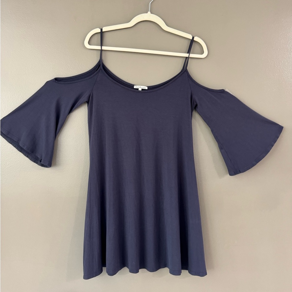 Women's Cold Shoulder dress. Blue. Size medium Charlotte Russe